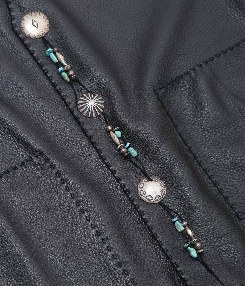 PAM DIETRICH ''DEERSKIN VEST'' (NZ BALACK)