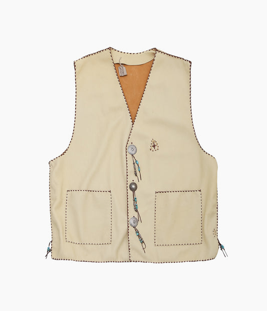 PAM DIETRICH ''DEERSKIN VEST'' (PALOMINO GRAIN / TOBACCOLACE)