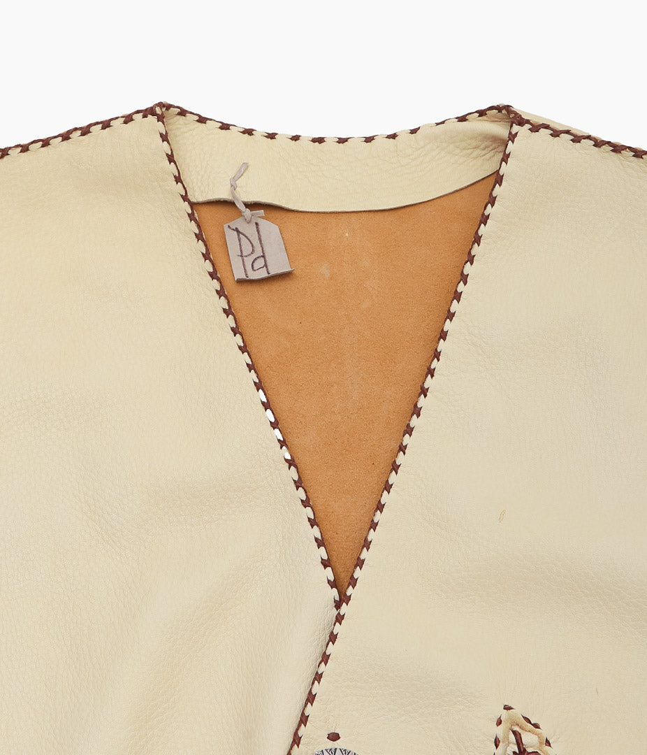 PAM DIETRICH ''DEERSKIN VEST'' (PALOMINO GRAIN / TOBACCOLACE
