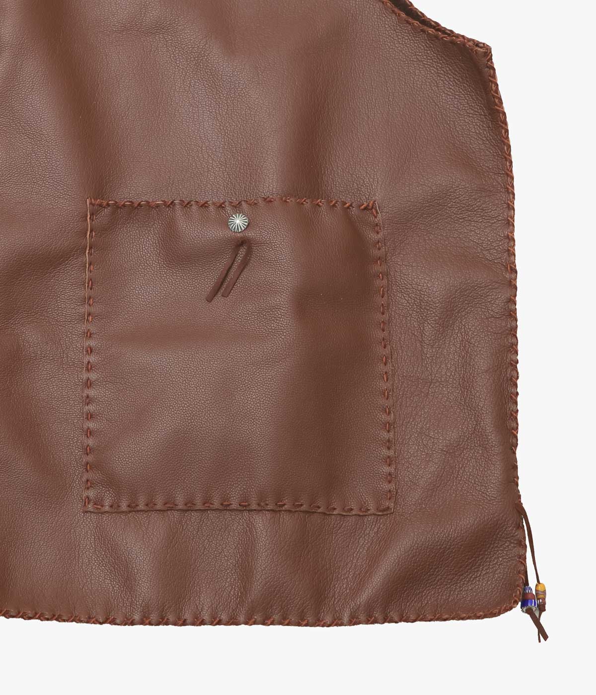 PAM DIETRICH ''DEERSKIN VEST'' (TOBACO GRAIN)