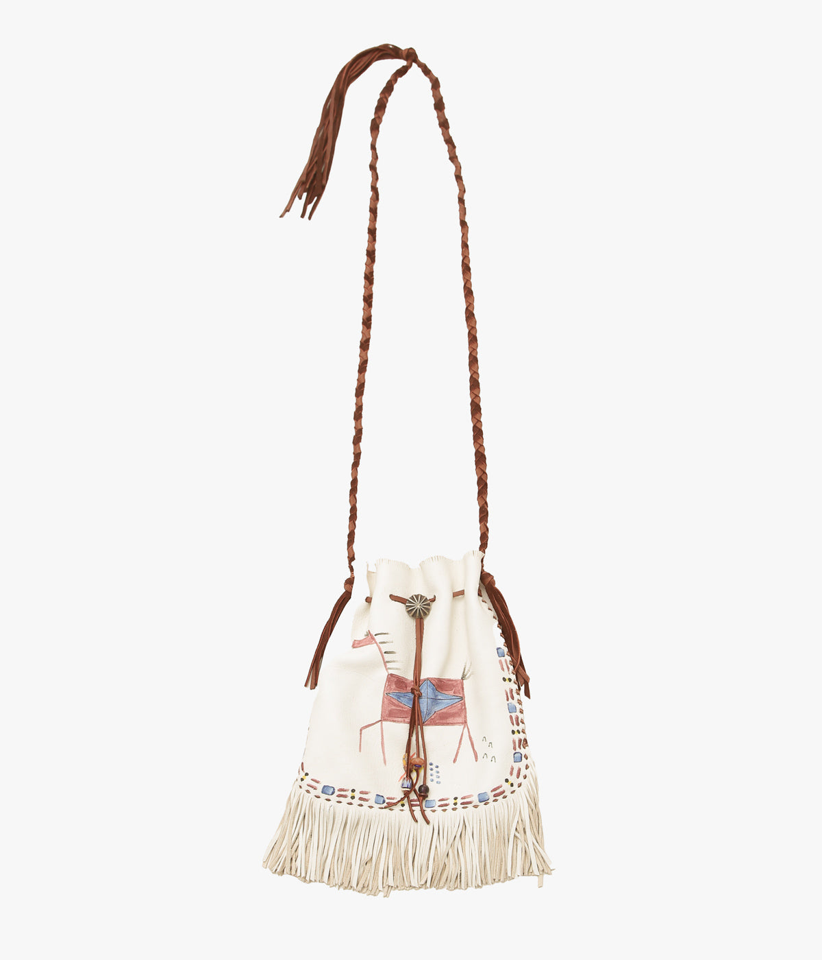 PAM DIETRICH ''DRAWSTRING BAG THUNDERHORSE PAINT'' (CREAM)