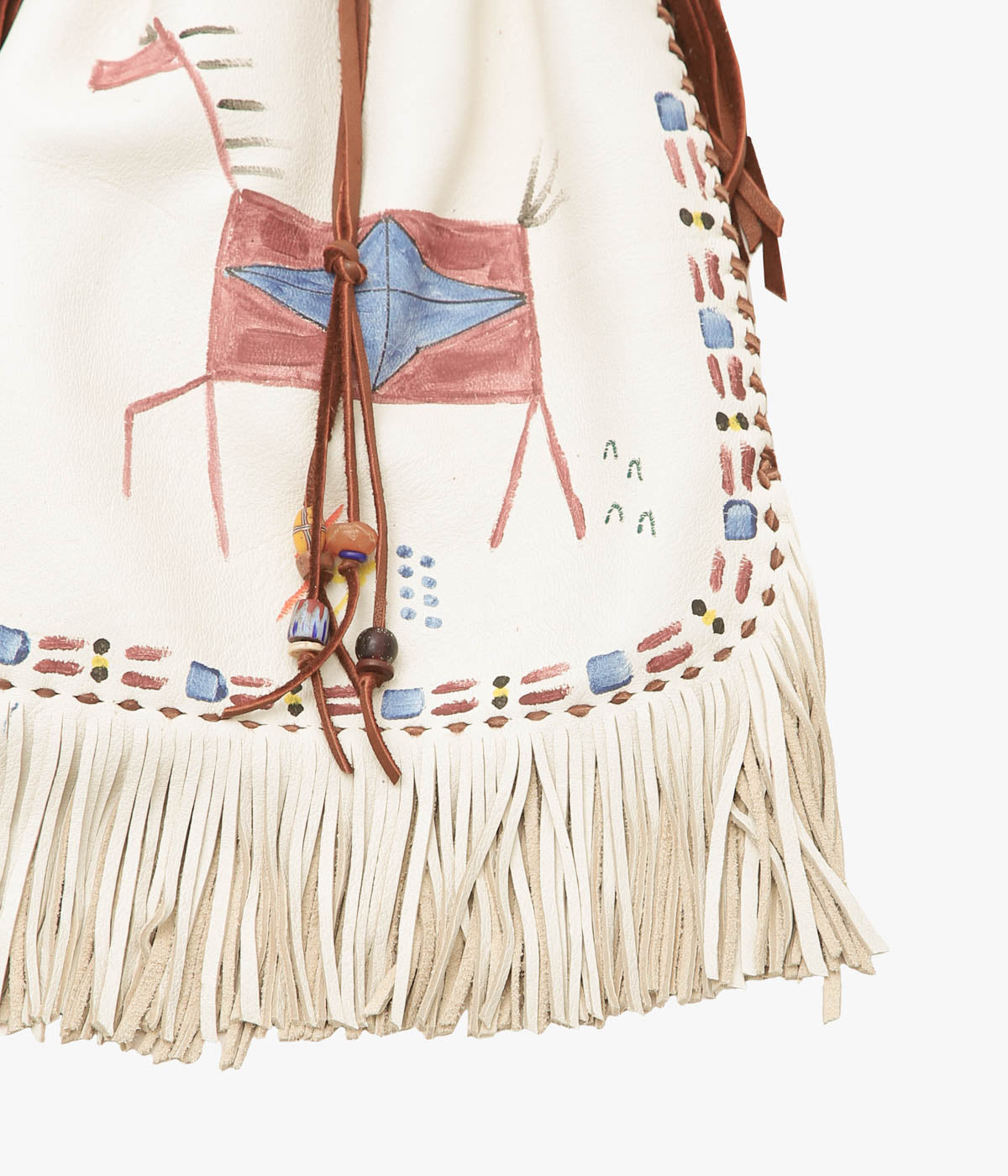 PAM DIETRICH ''DRAWSTRING BAG THUNDERHORSE PAINT'' (CREAM)