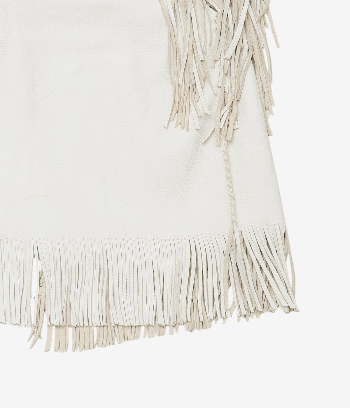 PAM DIETRICH "FRINGE DEERSKIN VEST PAINT" (CREAM GRAIN)