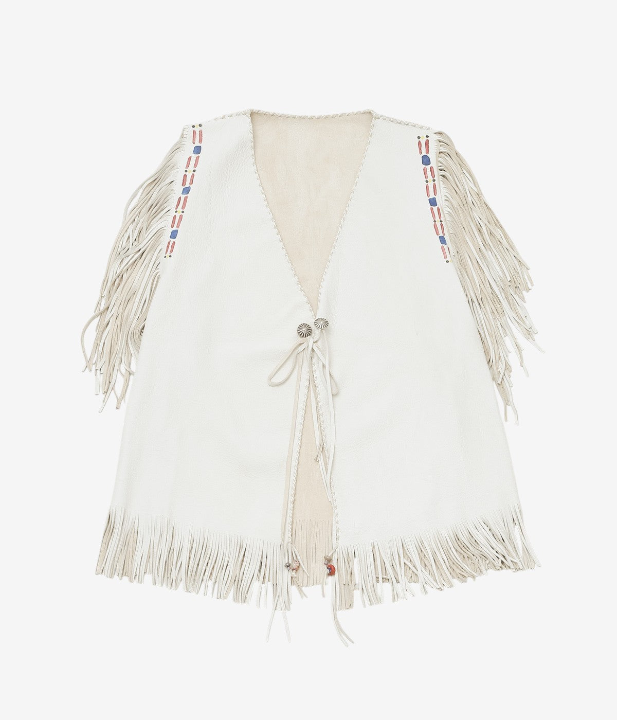 PAM DIETRICH "FRINGE DEERSKIN VEST PAINT" (CREAM GRAIN)
