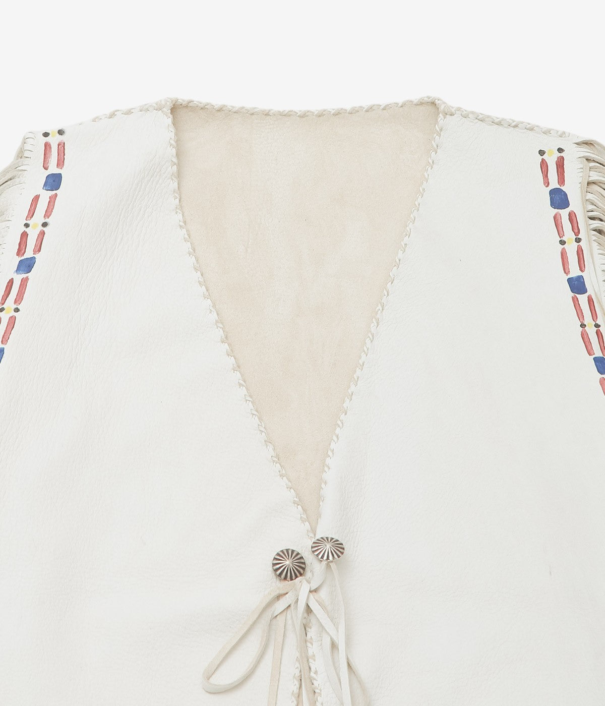 PAM DIETRICH "FRINGE DEERSKIN VEST PAINT" (CREAM GRAIN)