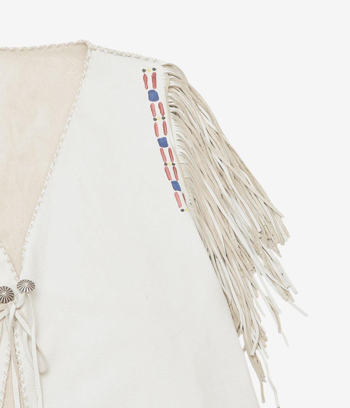 PAM DIETRICH "FRINGE DEERSKIN VEST PAINT" (CREAM GRAIN)