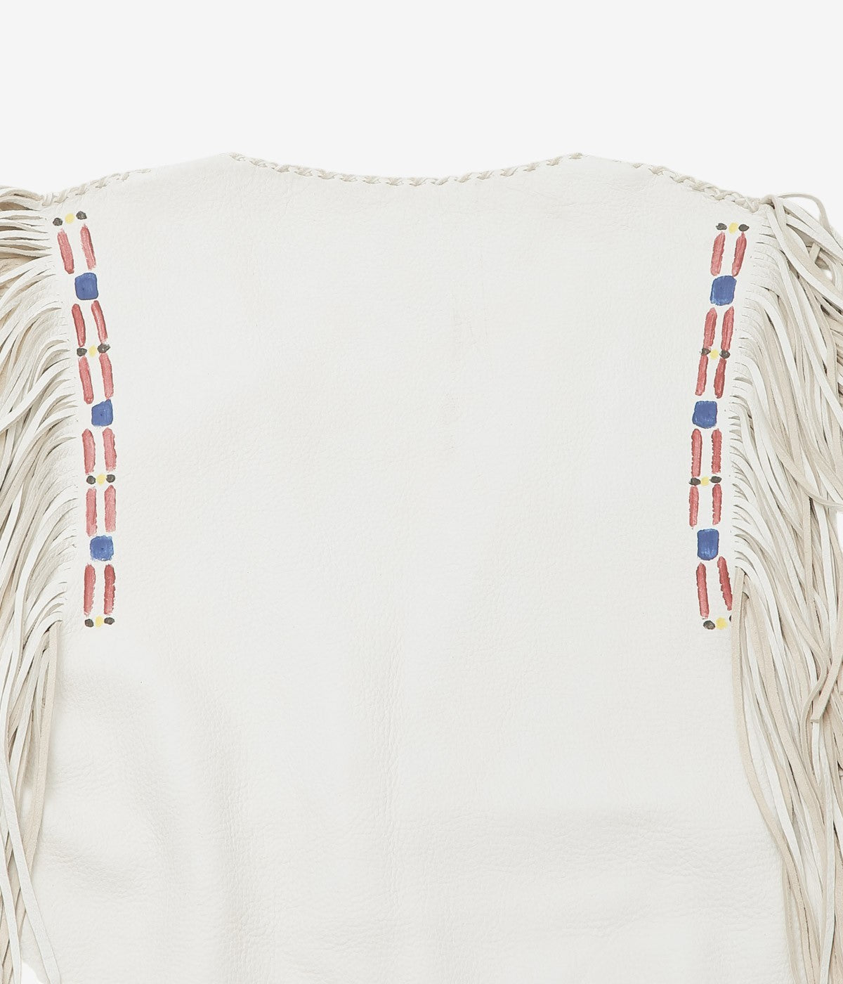 PAM DIETRICH "FRINGE DEERSKIN VEST PAINT" (CREAM GRAIN)