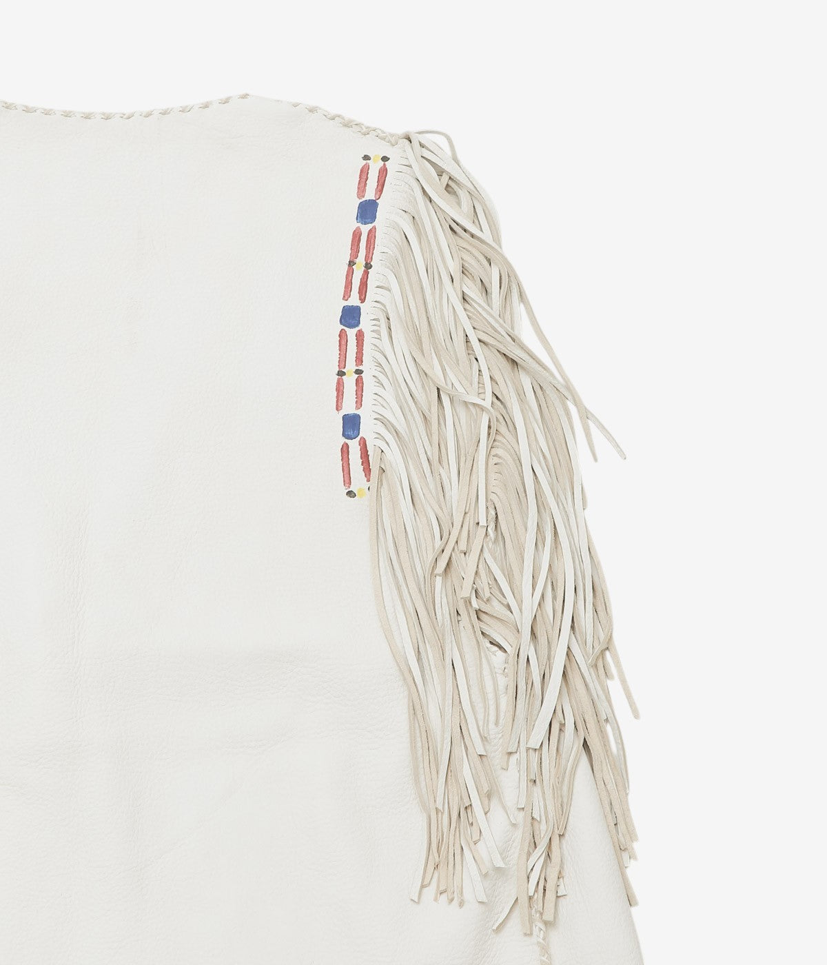 PAM DIETRICH "FRINGE DEERSKIN VEST PAINT" (CREAM GRAIN)