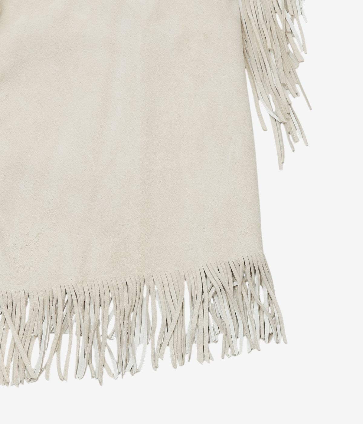 PAM DIETRICH 'FRINGE DEERSKIN VEST PAINT' (CREAM SUEDE)