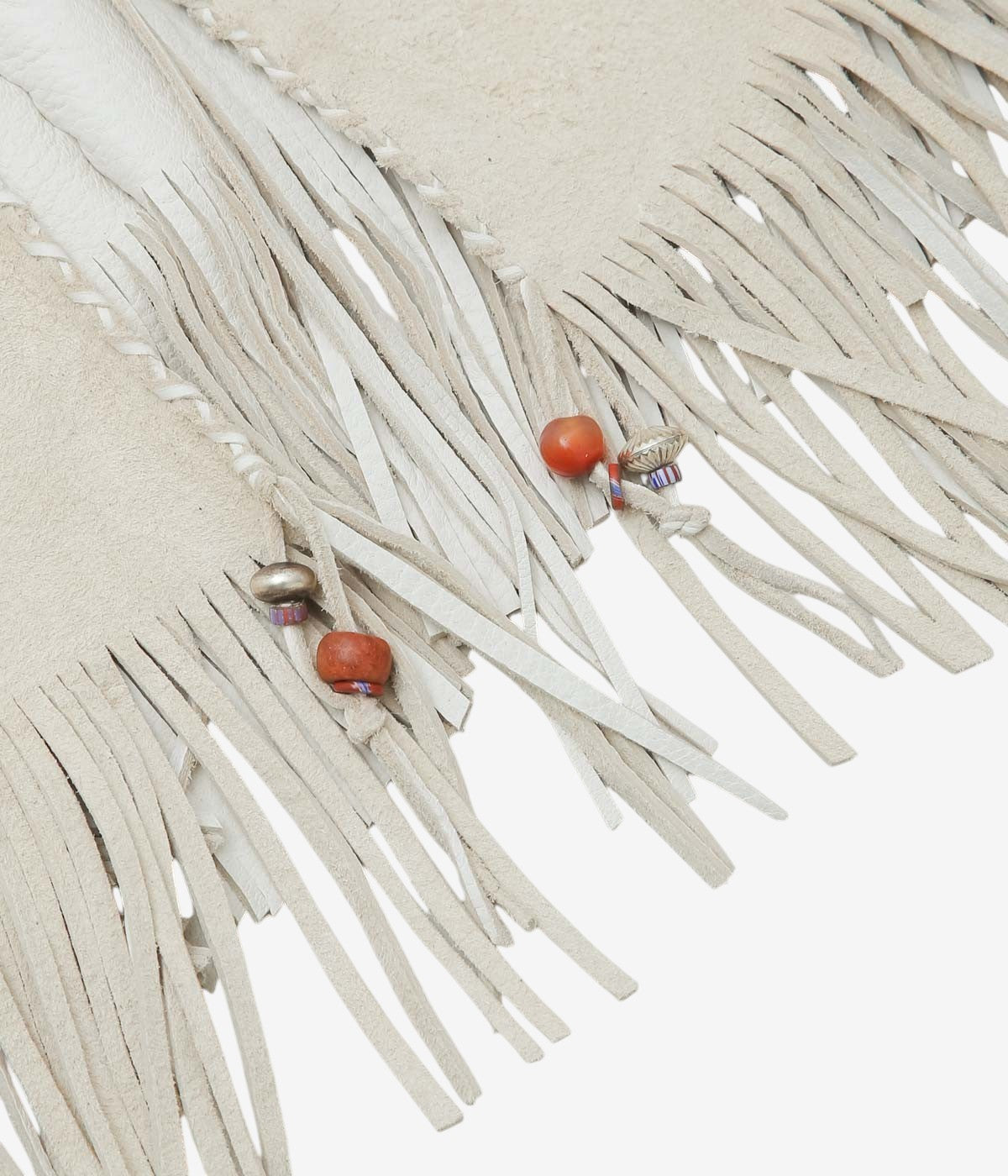 PAM DIETRICH 'FRINGE DEERSKIN VEST PAINT' (CREAM SUEDE)