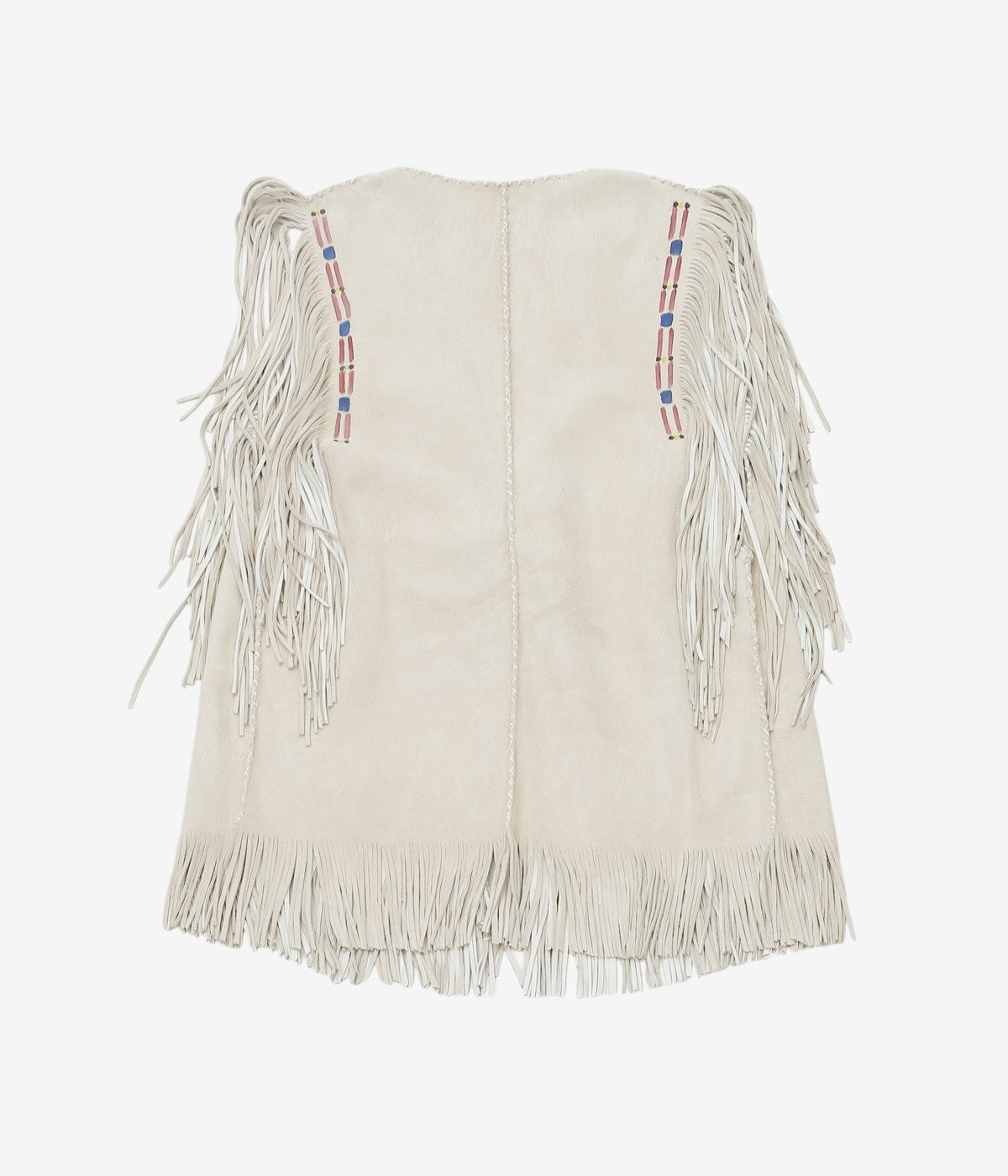 PAM DIETRICH 'FRINGE DEERSKIN VEST PAINT' (CREAM SUEDE)
