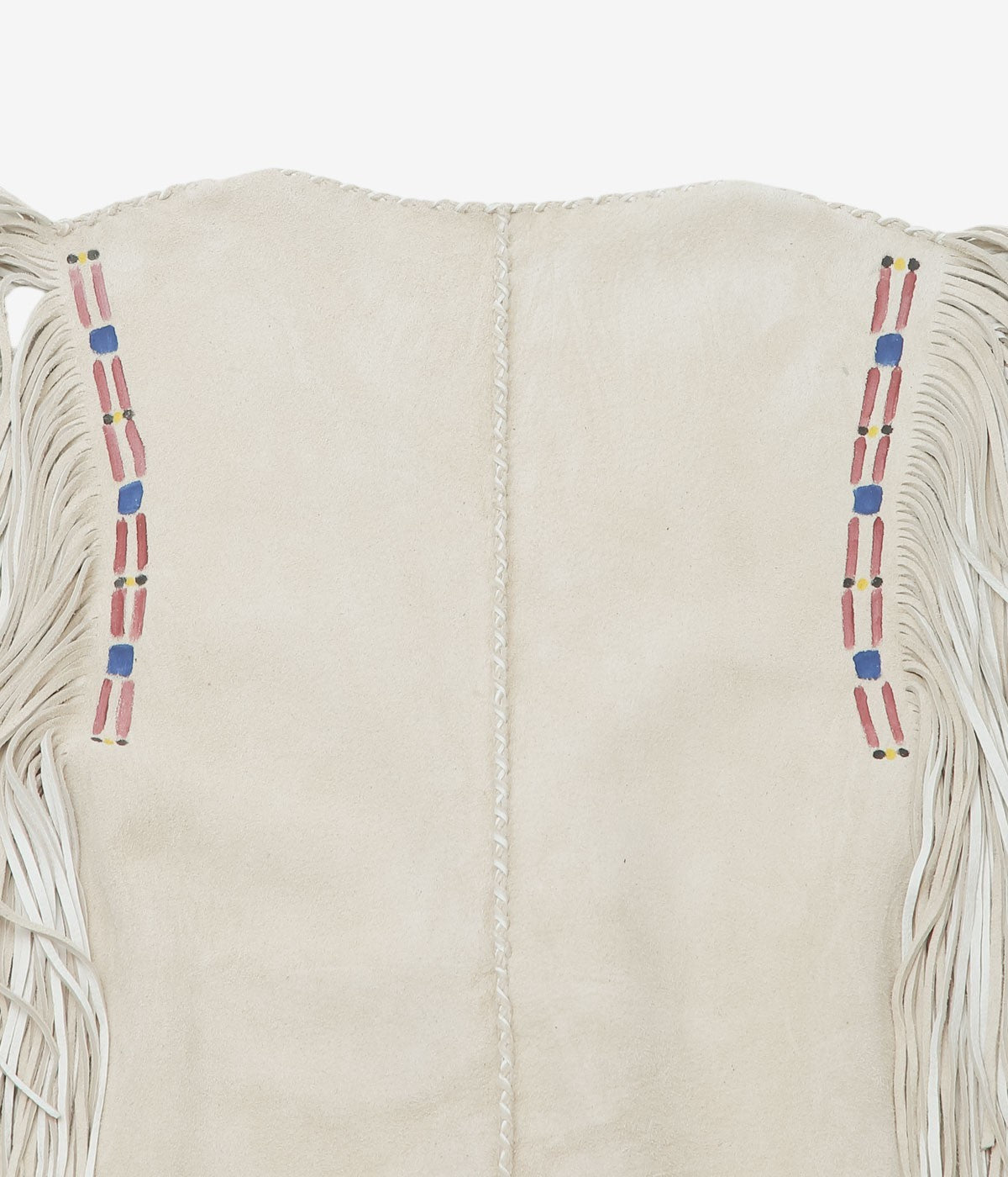 PAM DIETRICH 'FRINGE DEERSKIN VEST PAINT' (CREAM SUEDE)