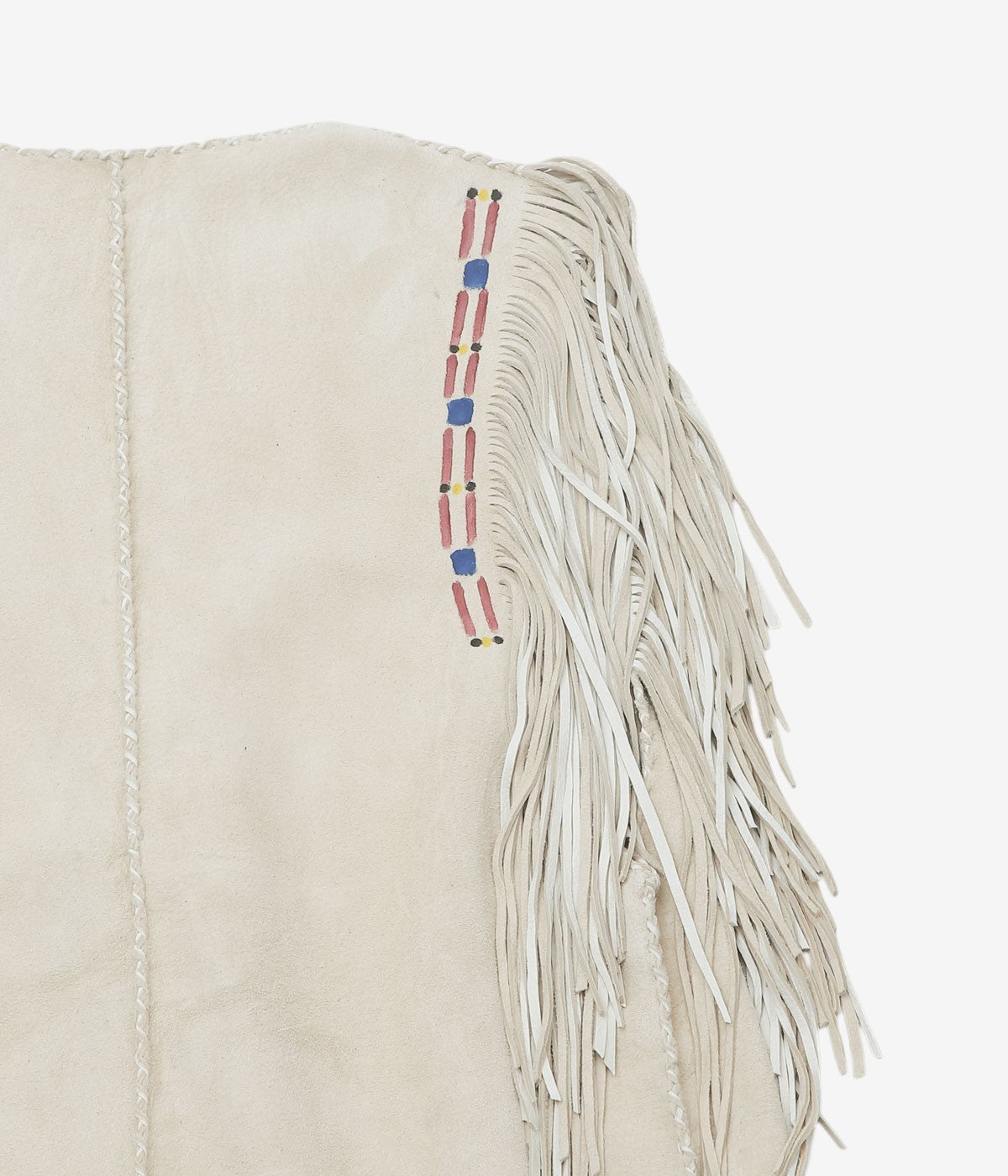 PAM DIETRICH 'FRINGE DEERSKIN VEST PAINT' (CREAM SUEDE)