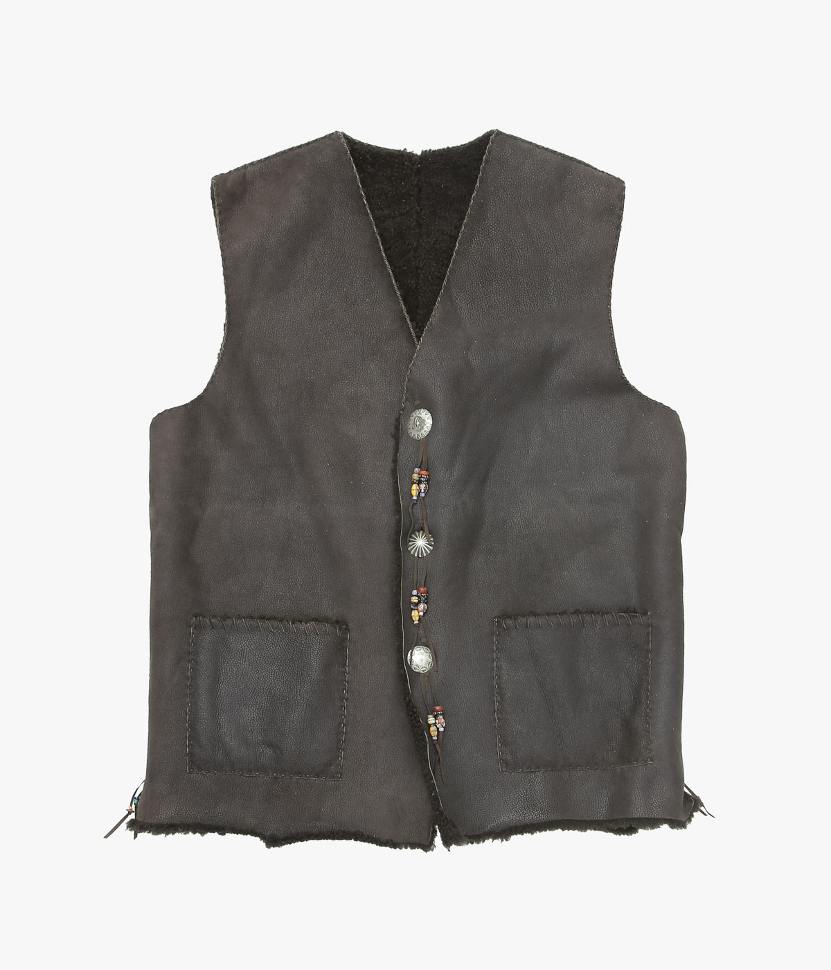 PAM DIETRICH "SHEARLING VEST" (DISTRESS BROWN)