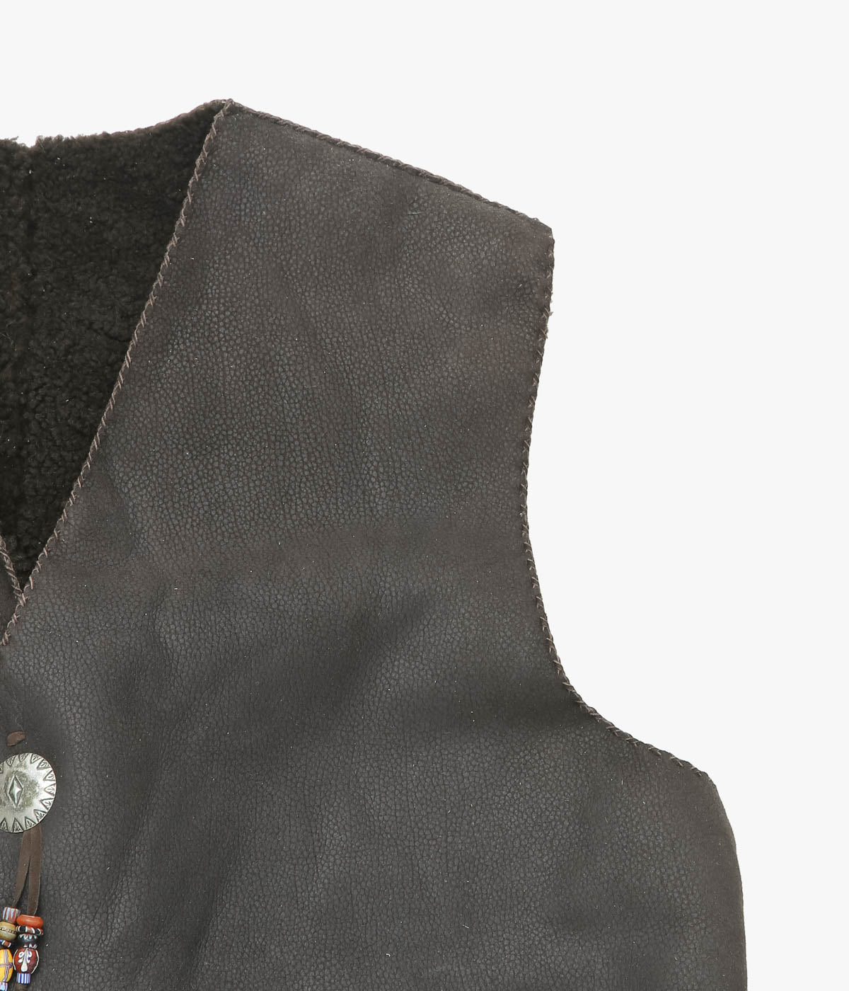 PAM DIETRICH "SHEARLING VEST" (DISTRESS BROWN)