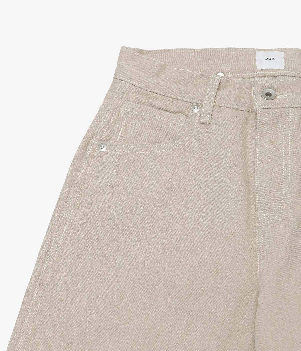 PAN "DENIM BAGGY ROLL PANTS" (BEIGE)