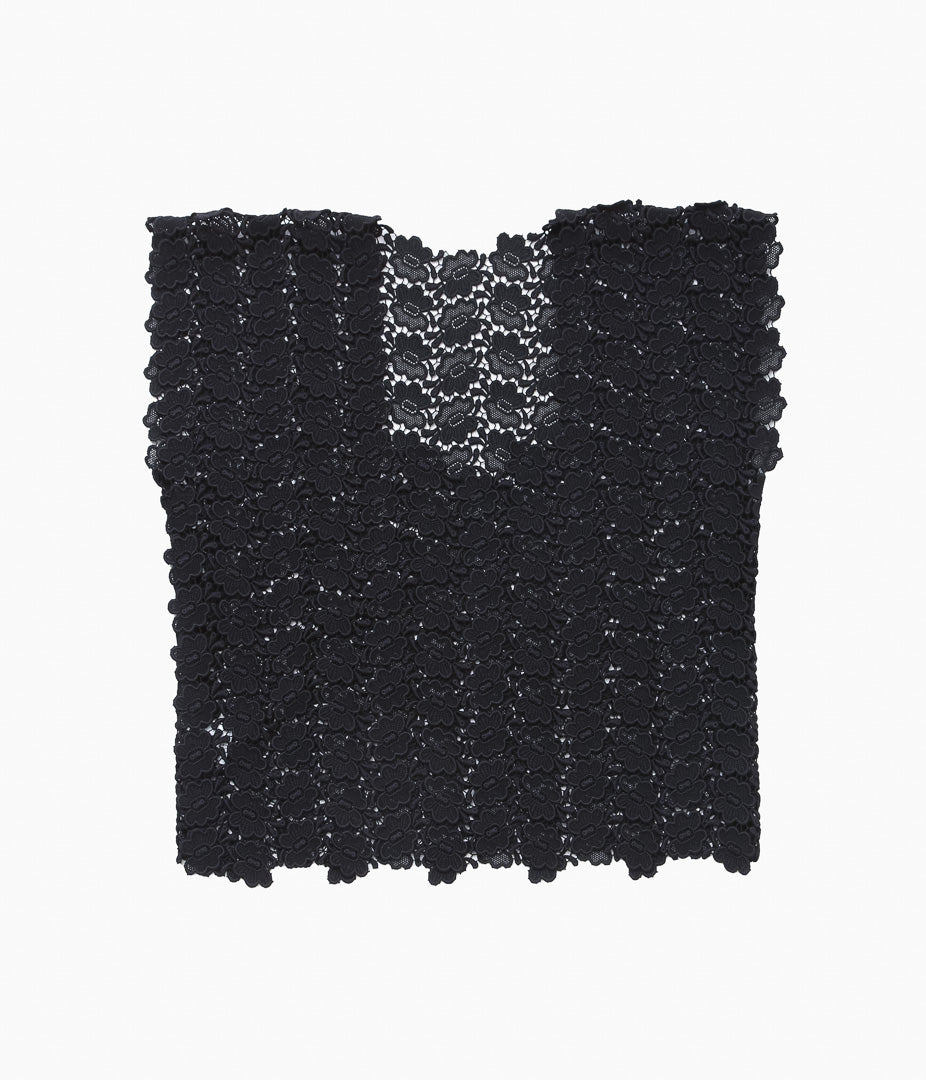 PAN ''BISCHOFF BUTTERFLY LACE S/S BLOUSE'' (BLACK)