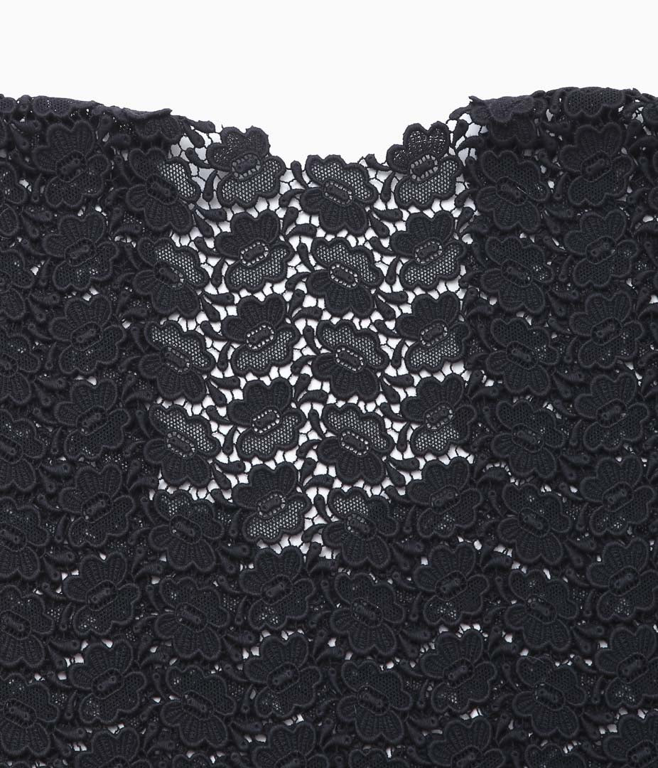 PAN ''BISCHOFF BUTTERFLY LACE S/S BLOUSE'' (BLACK)
