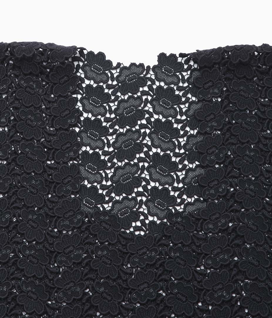 PAN ''BISCHOFF BUTTERFLY LACE S/S BLOUSE'' (BLACK)