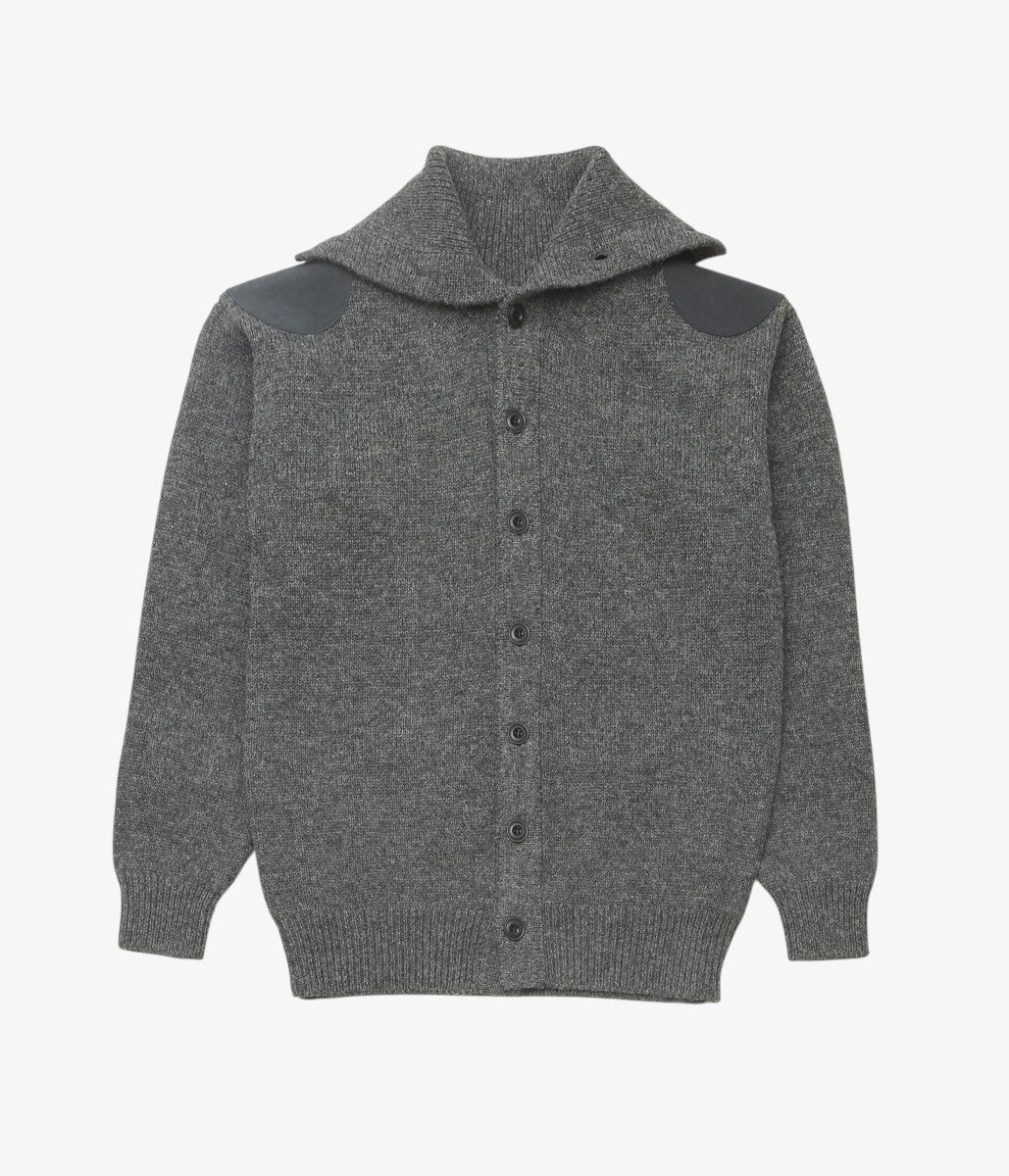 PAN ''MERINO WOOL HIGHT NECK CARDIGAN'' (GRAY)