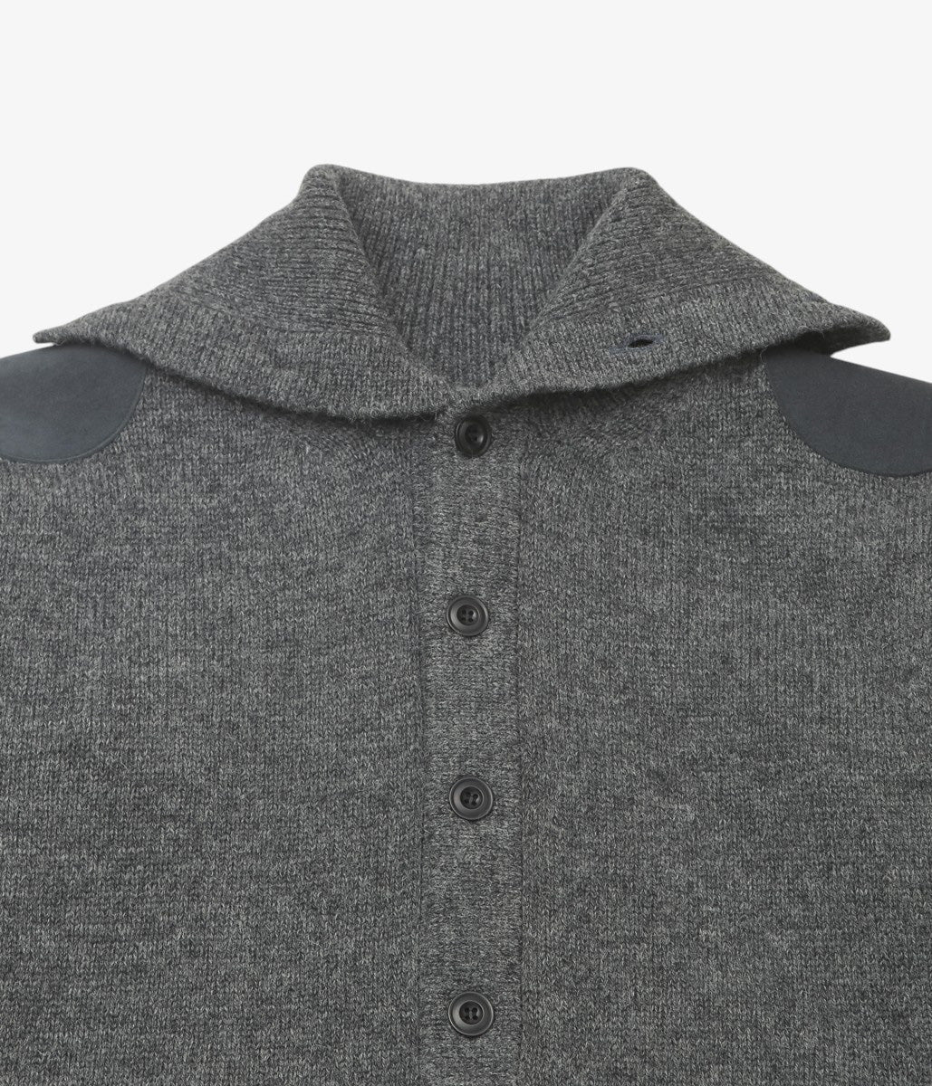PAN ''MERINO WOOL HIGHT NECK CARDIGAN'' (GRAY)