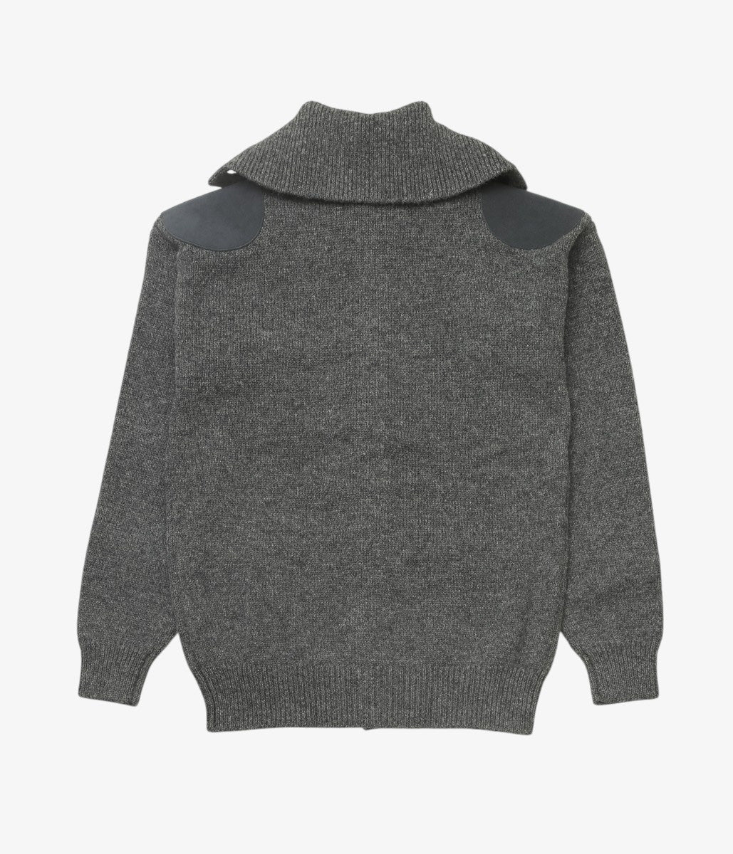 PAN ''MERINO WOOL HIGHT NECK CARDIGAN'' (GRAY)