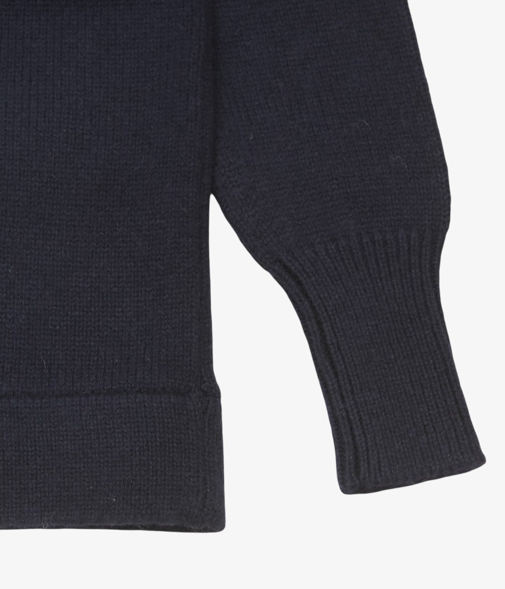 PAN ''MERINO WOOL SHOULDER KNIT'' (NAVY)