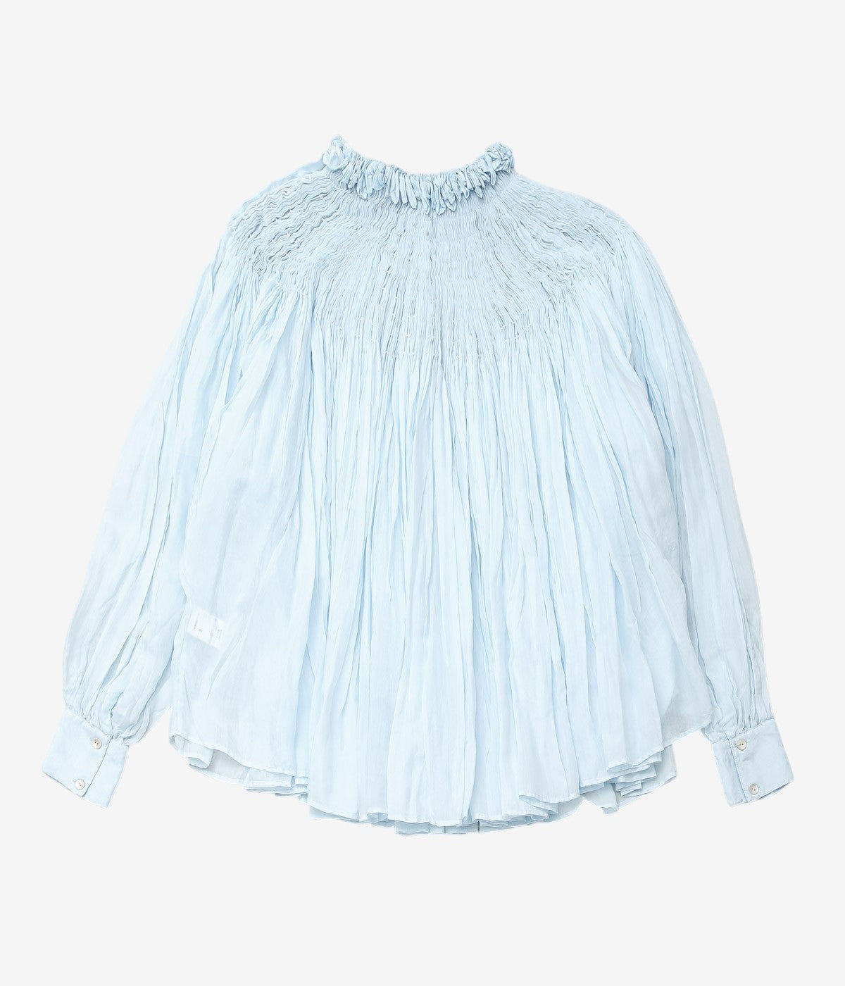 PAU THONGVIRD "DIYA Hand-Smocked Shirt" (BLUE)