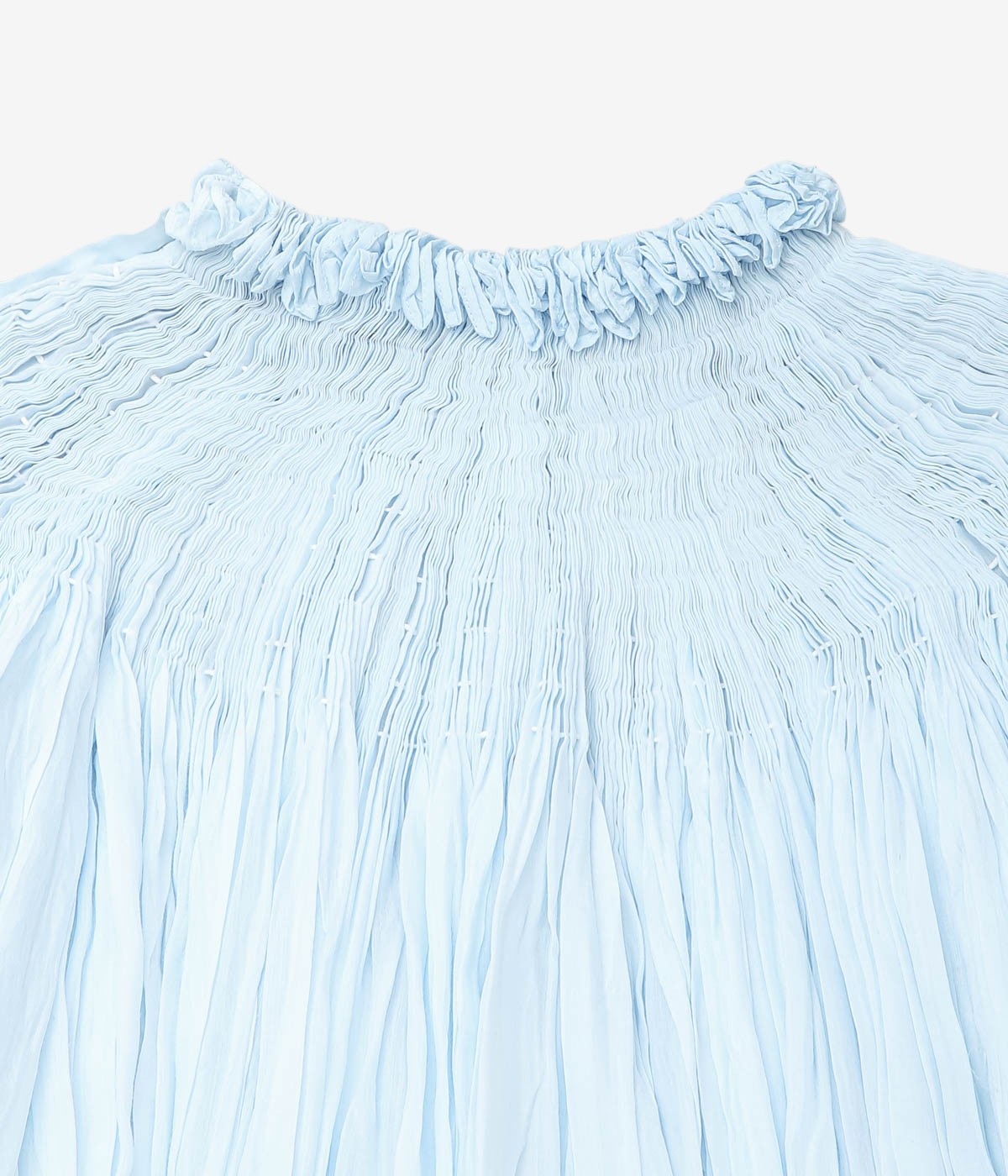 PAU THONGVIRD "DIYA Hand-Smocked Shirt" (BLUE)