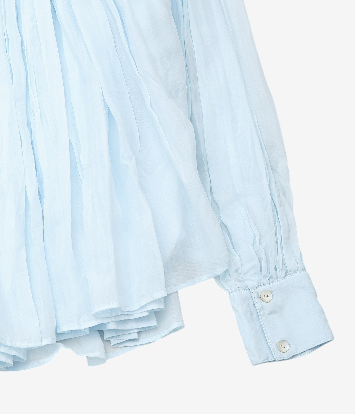 PAU THONGVIRD "DIYA Hand-Smocked Shirt" (BLUE)