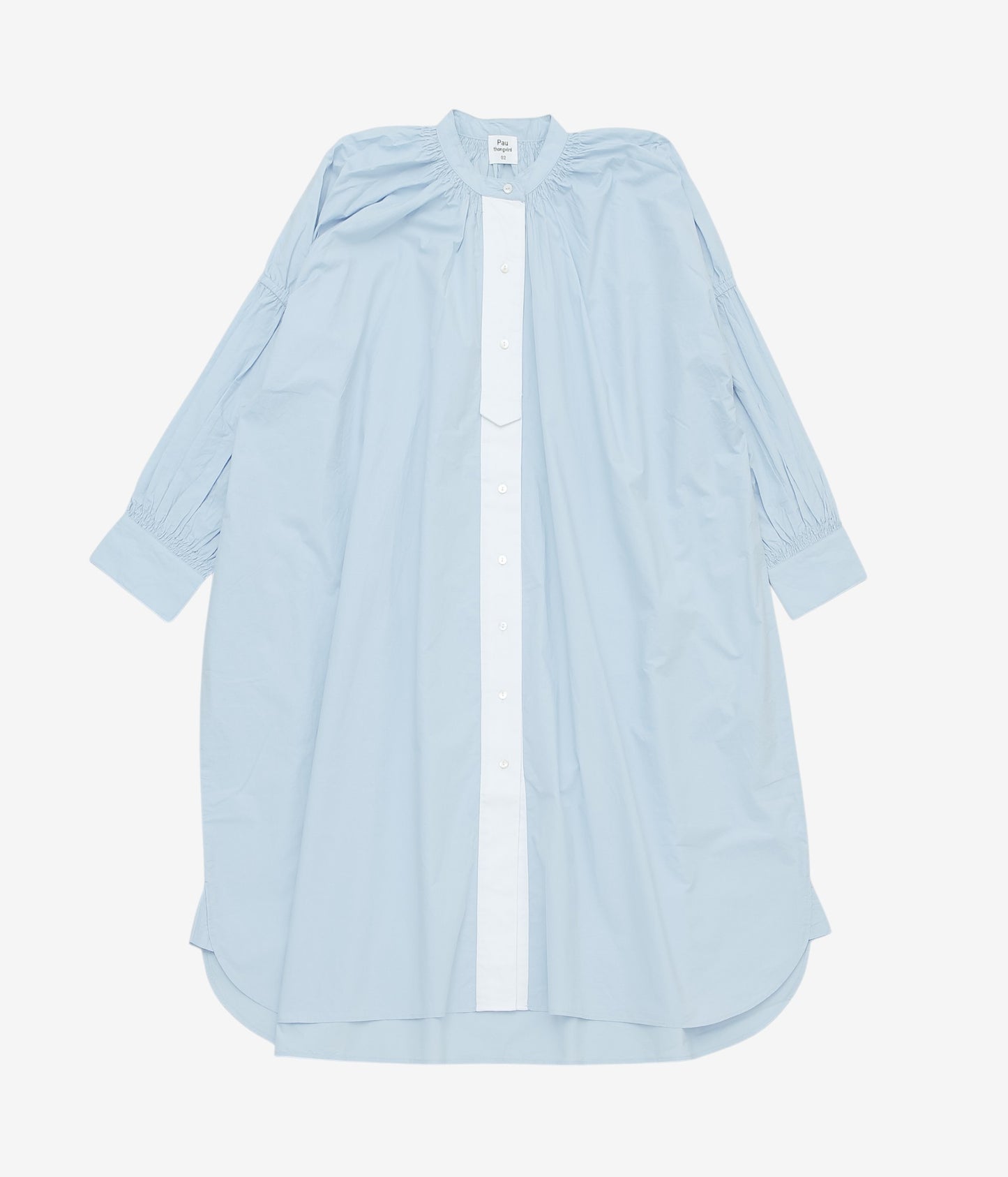 PAU THONGVIRD ''ギャザービッグシャツ'' (LT BLUE/WHITE)