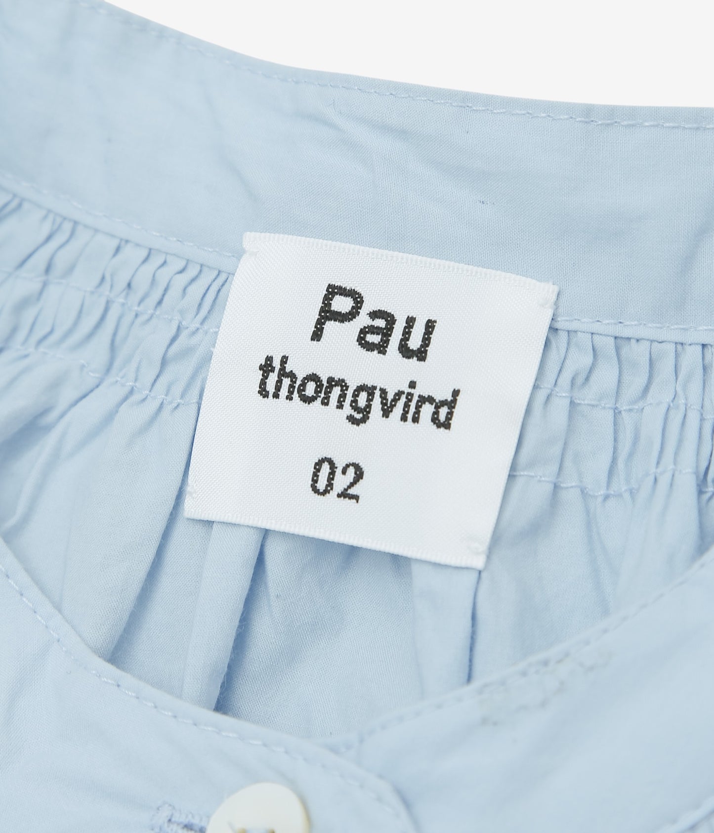 PAU THONGVIRD ''ギャザービッグシャツ'' (LT BLUE/WHITE)