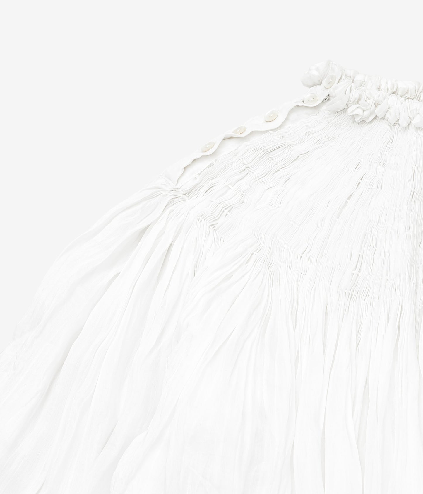 PAU THONGVIRD ''ハンドスモッキングシャツ'' (WHITE)