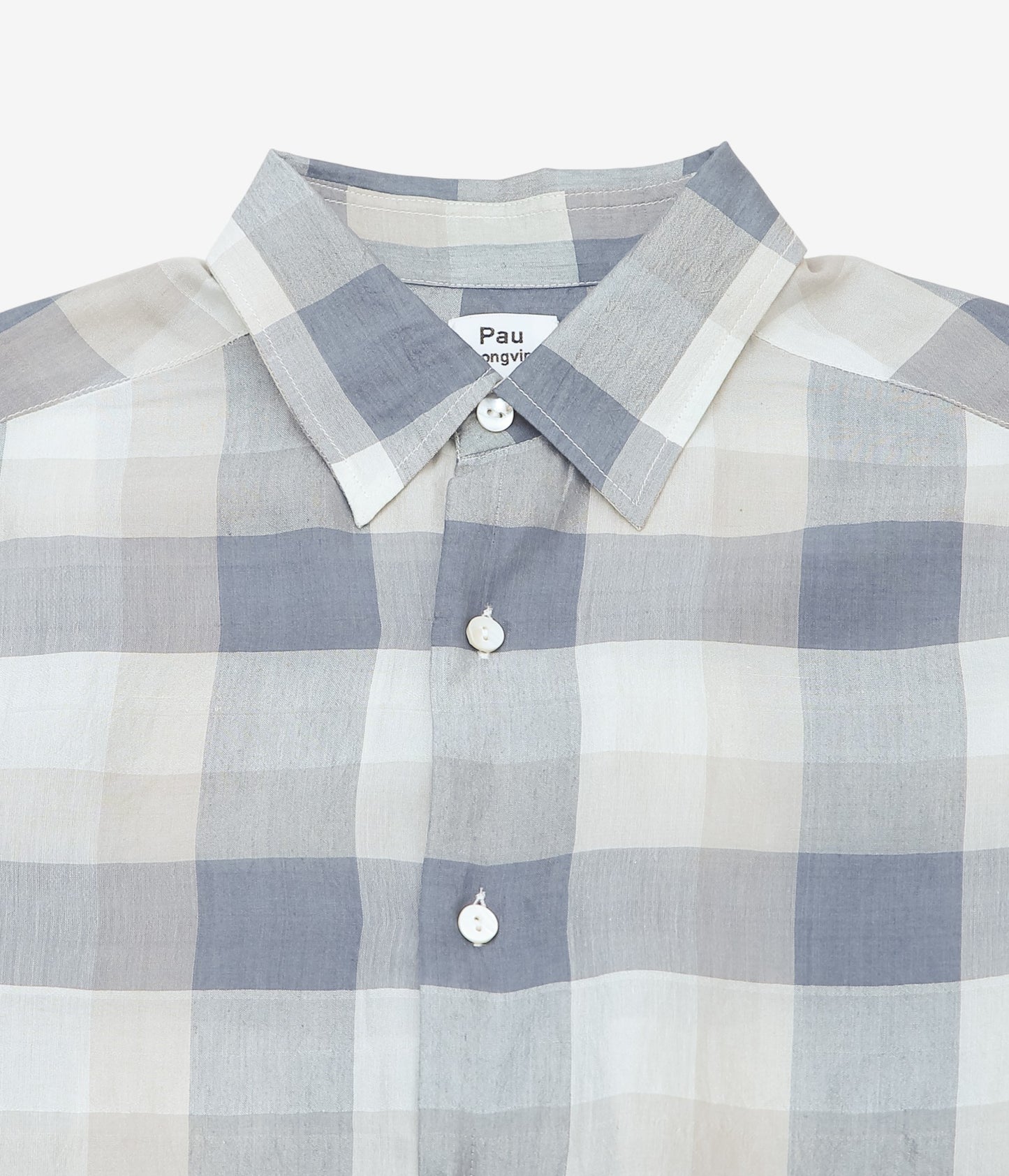 PAU THONGVIRD ''シルクチェックシャツ'' (BLUE / GRAY)