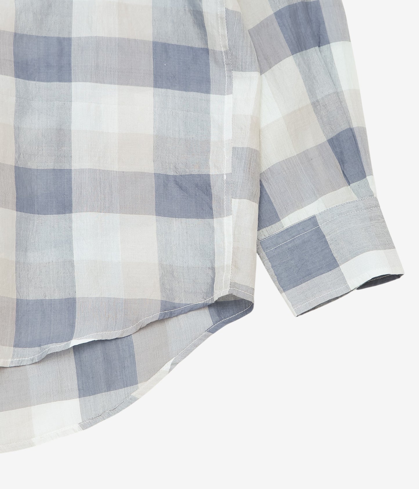 PAU THONGVIRD ''シルクチェックシャツ'' (BLUE / GRAY)