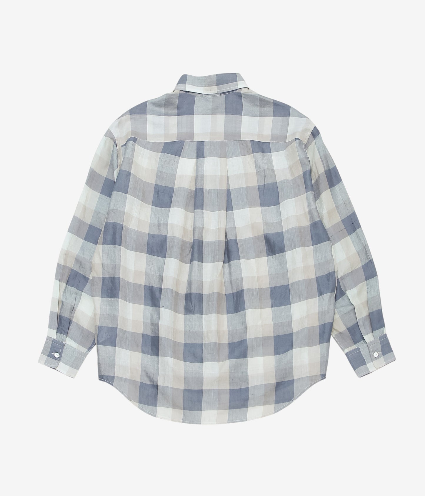 PAU THONGVIRD ''シルクチェックシャツ'' (BLUE / GRAY)