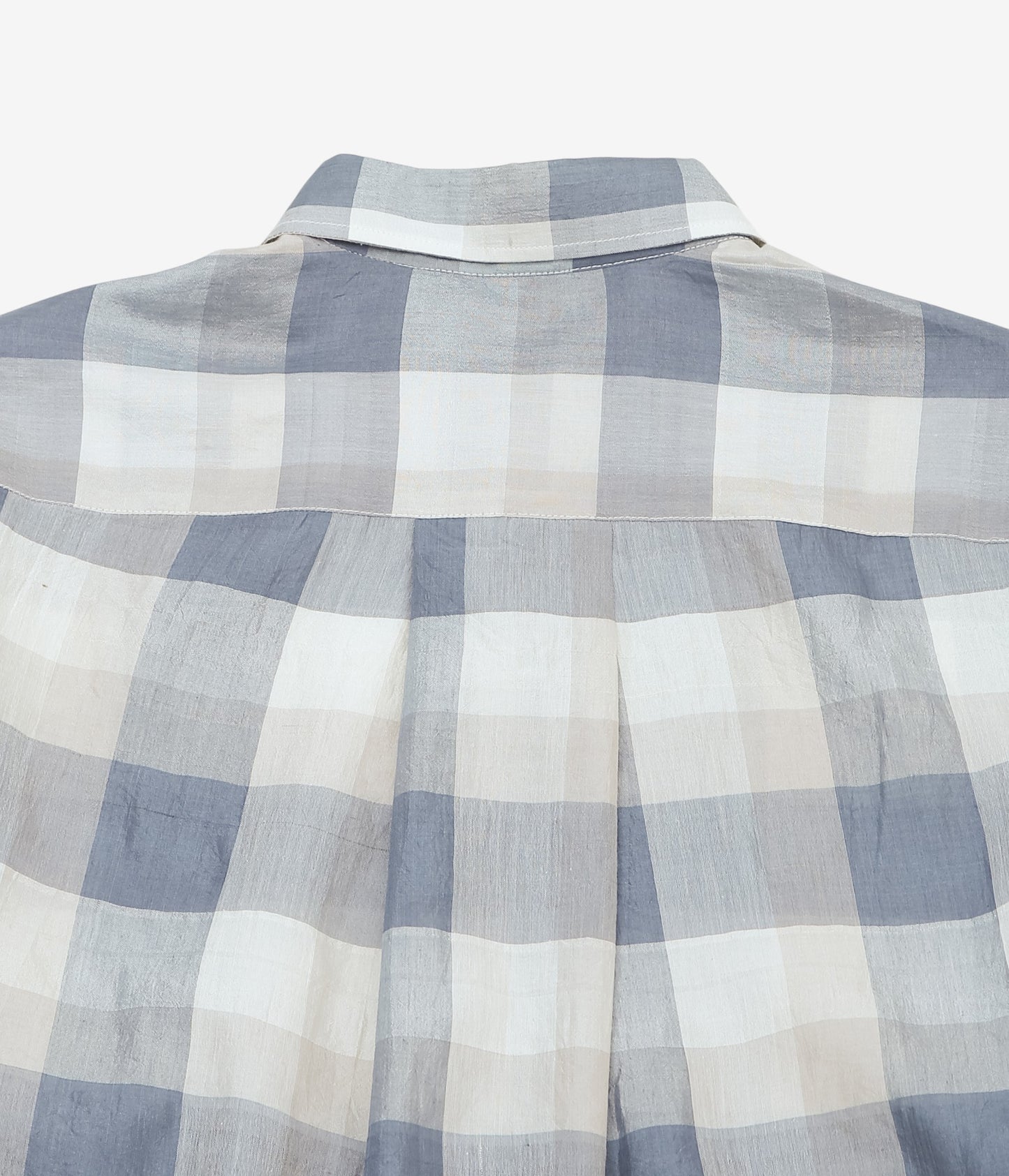 PAU THONGVIRD ''シルクチェックシャツ'' (BLUE / GRAY)
