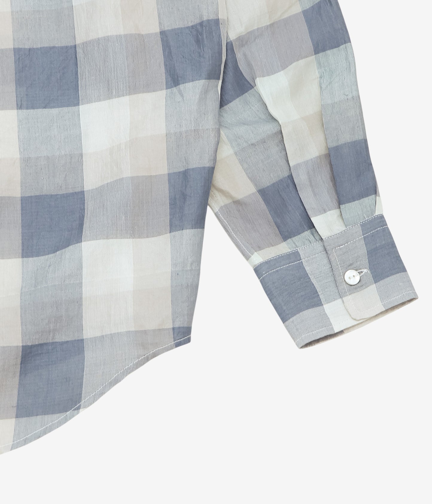 PAU THONGVIRD ''シルクチェックシャツ'' (BLUE / GRAY)