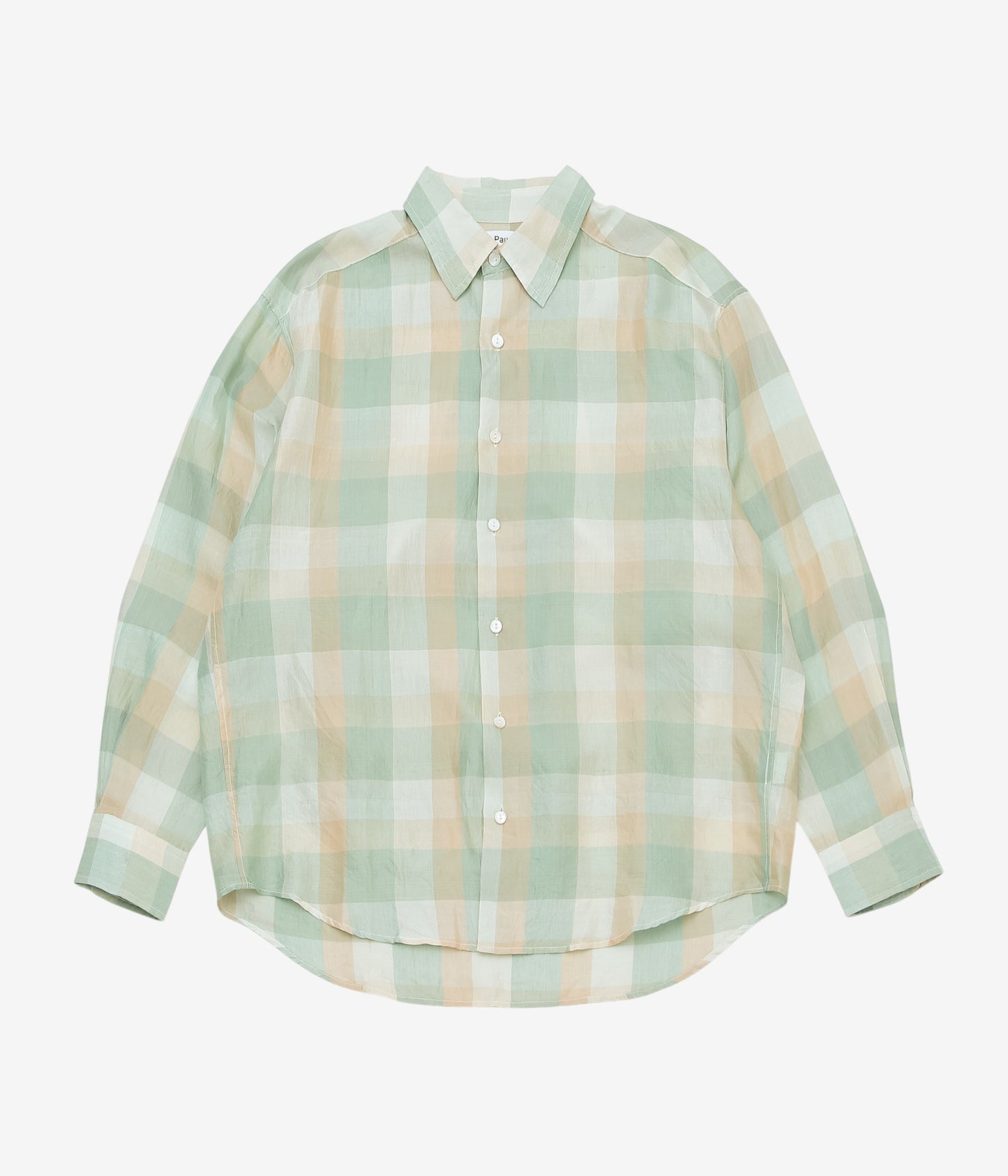 PAU THONGVIRD ''シルクチェックシャツ'' (GREEN / YELLOW)