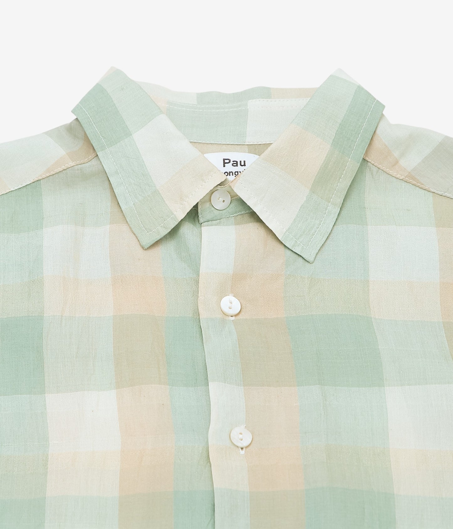 PAU THONGVIRD ''シルクチェックシャツ'' (GREEN / YELLOW)