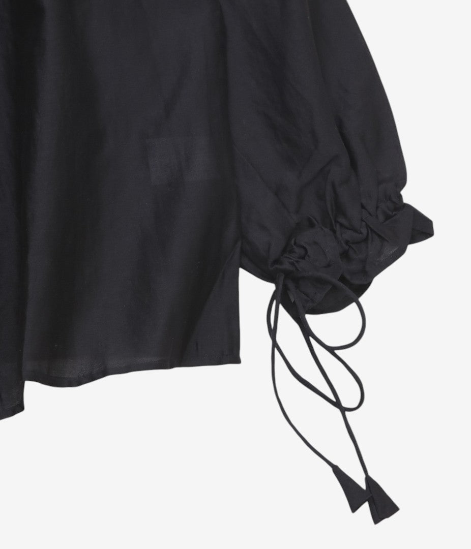 PAU THONGVIRD "UMA Drawstring Shirt" (BLACK)