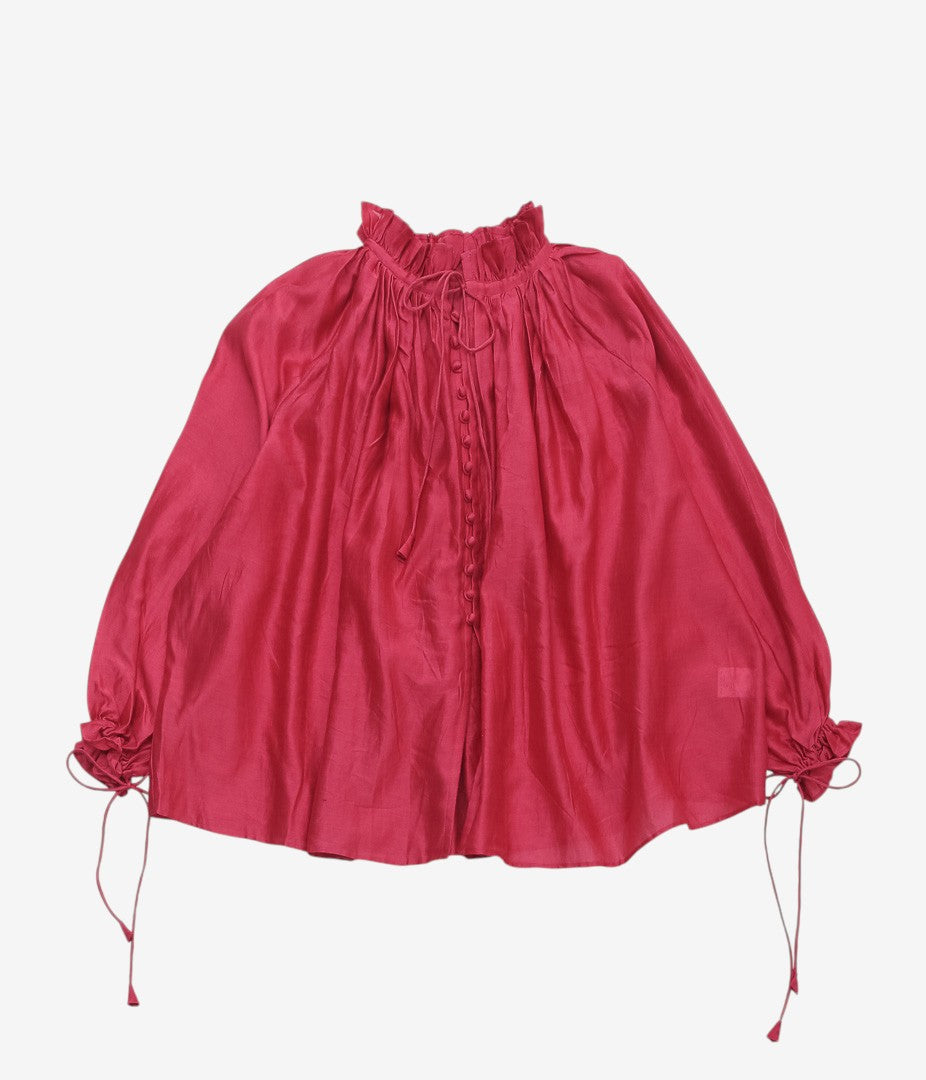 PAU THONGVIRD "UMA Drawstring Shirt" (WINE RED)