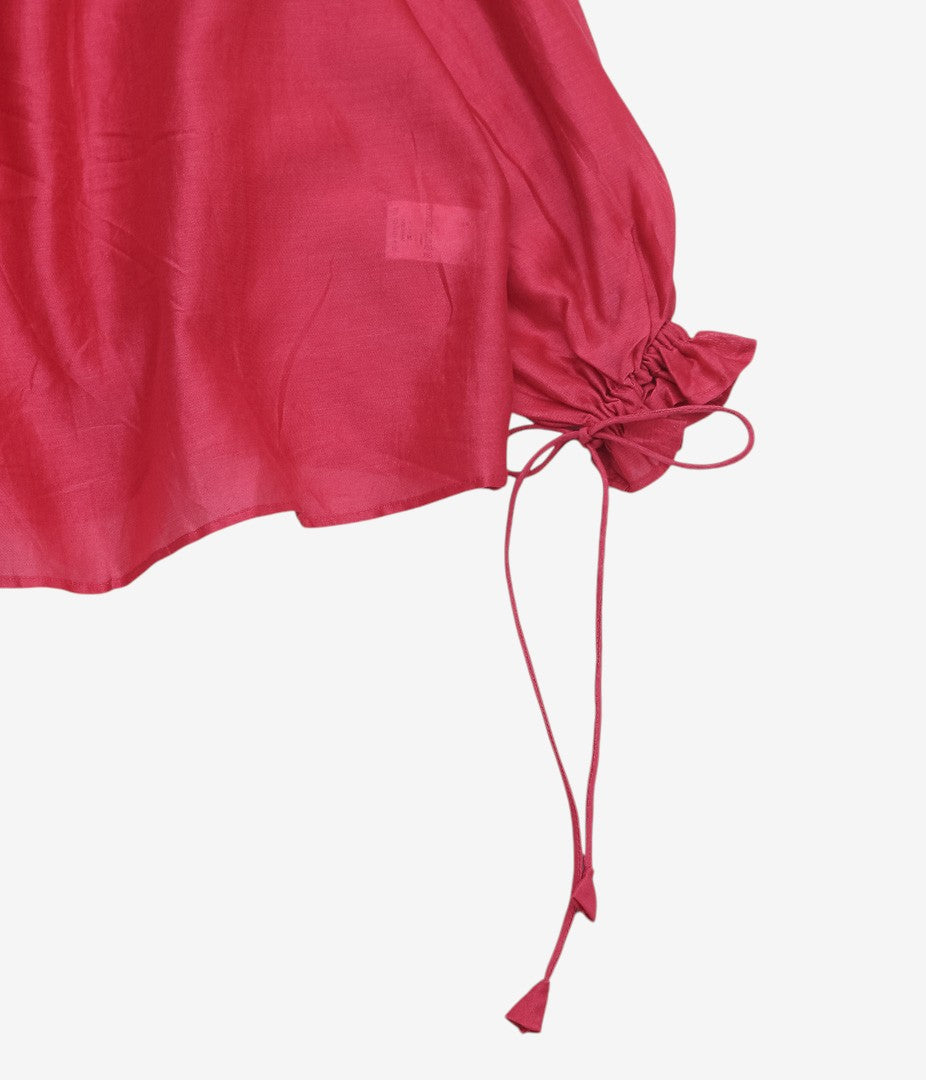 PAU THONGVIRD "UMA Drawstring Shirt" (WINE RED)