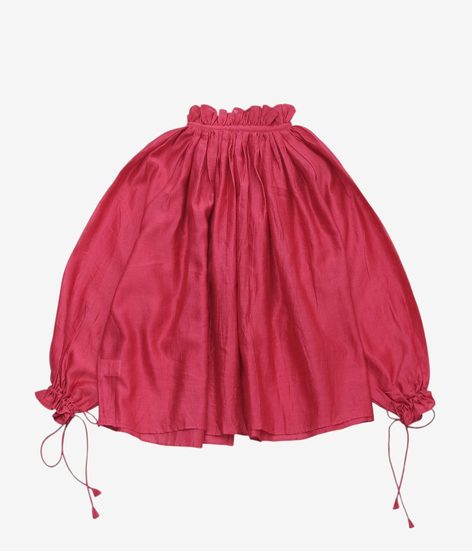 PAU THONGVIRD "UMA Drawstring Shirt" (WINE RED)