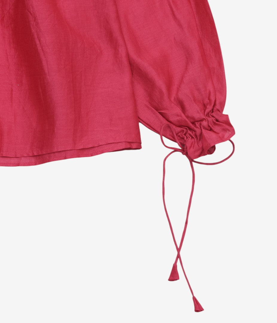 PAU THONGVIRD "UMA Drawstring Shirt" (WINE RED)