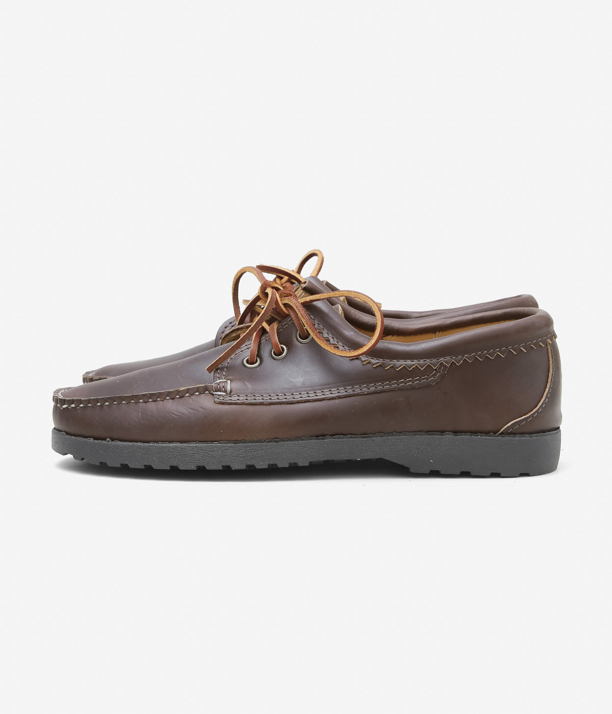 QUODDY TRAIL MOCCASIN "BLUCHER (COMFORT LUG SOLE)" (BROWN LEATHER)