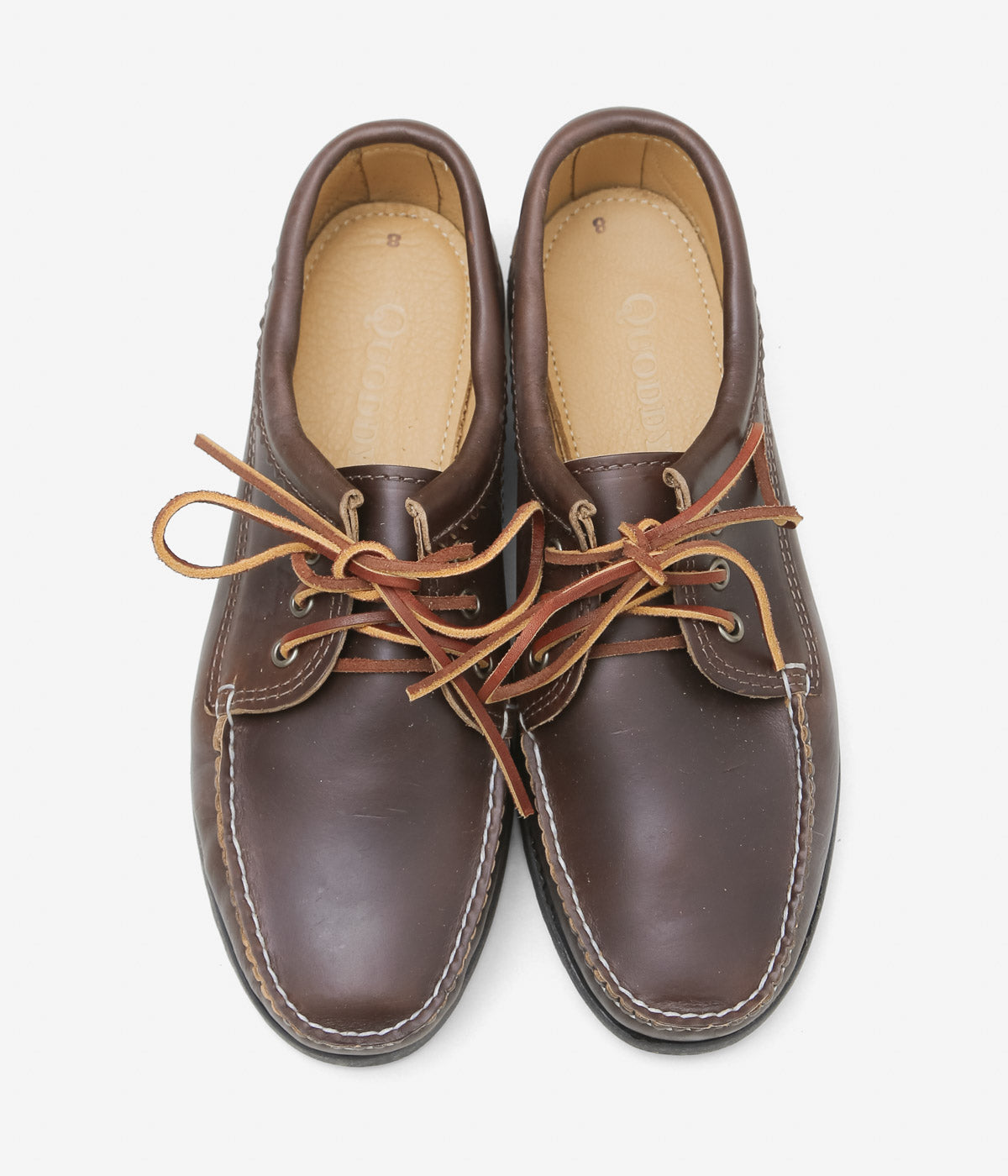 QUODDY TRAIL MOCCASIN "BLUCHER (COMFORT LUG SOLE)" (BROWN LEATHER)