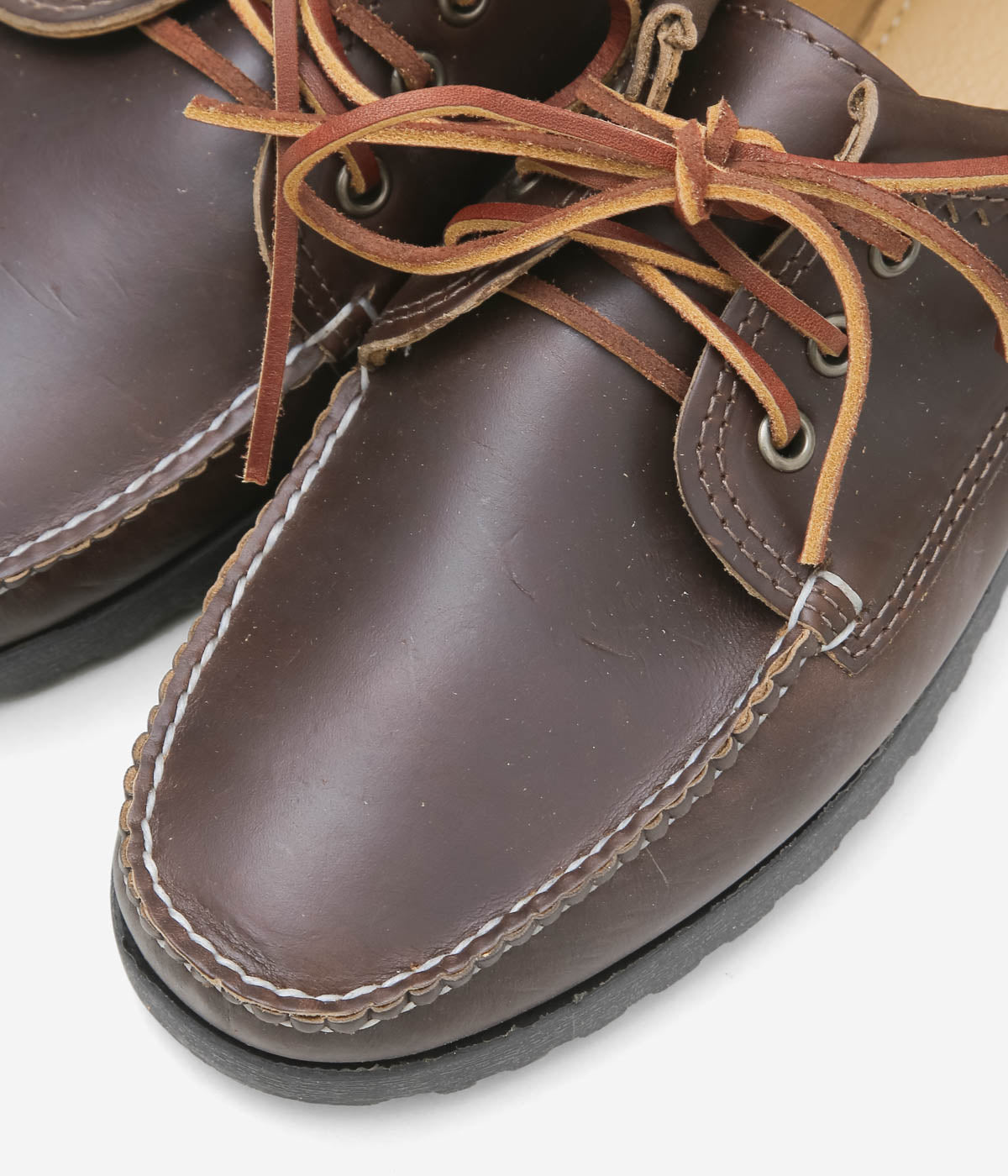 QUODDY TRAIL MOCCASIN "BLUCHER (COMFORT LUG SOLE)" (BROWN LEATHER)