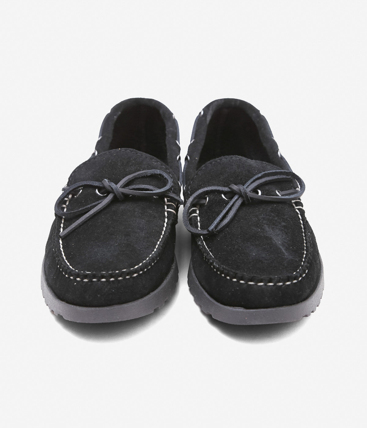 QUODDY TRAIL MOCCASIN ''CANOE SHOES(COMFORT LUG SOLE)'' (BLACK SUEDE)