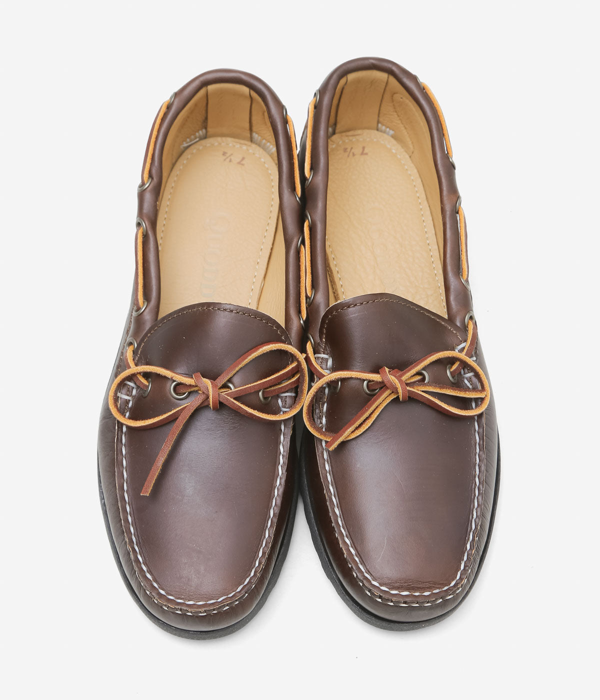 QUODDY TRAIL MOCCASIN ''CANOE SHOES(COMFORT LUG SOLE)'' (BROWN LEATHER)
